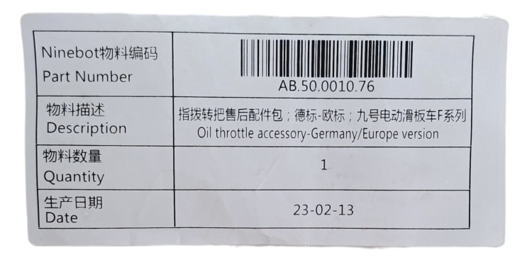 Manetka gazu Segway Ninebot / Xiaomi do hulajnogi elektrycznej oryginalna