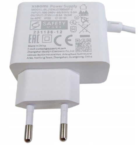 Ładowarka XIAOMI G20 Lite zasilacz BLJ15WJ270050P-V do odkurzacza