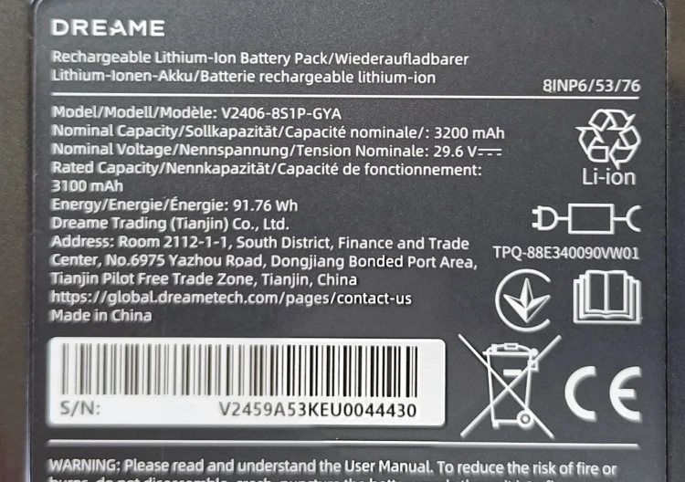 Akumulator Dreame Z20 / Z30 / Z40 / V30 bateria do odkurzacza 3200mAh 29.6V