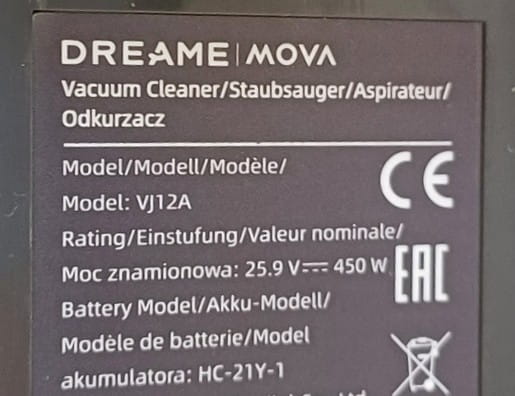 Obudowa z silnikiem Dreame Mova J30 VJ12A korpus odkurzacza