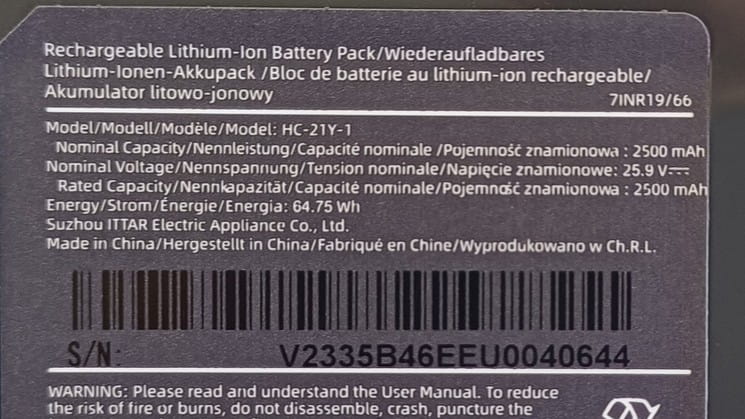 Bateria Mova J30 HC-21Y-1 akumulator 25.9V 2500mAh