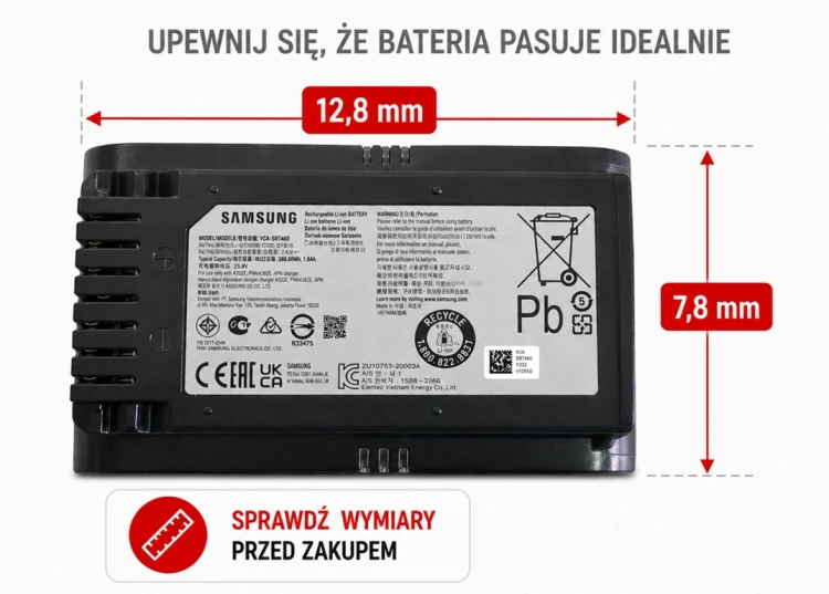 Samsung Jet 60 bateria, Samsung Jet 70 akumulator, Samsung Jet 75E bateria, VCA-SBTA60,