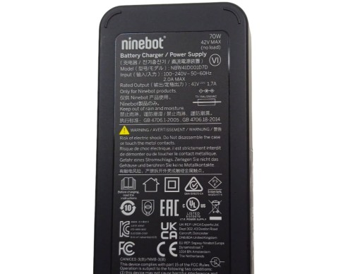 Ładowarka SEGWAY Ninebot NBW41D001D7D do hulajnogi Oryginał 70W 42V 1.7A