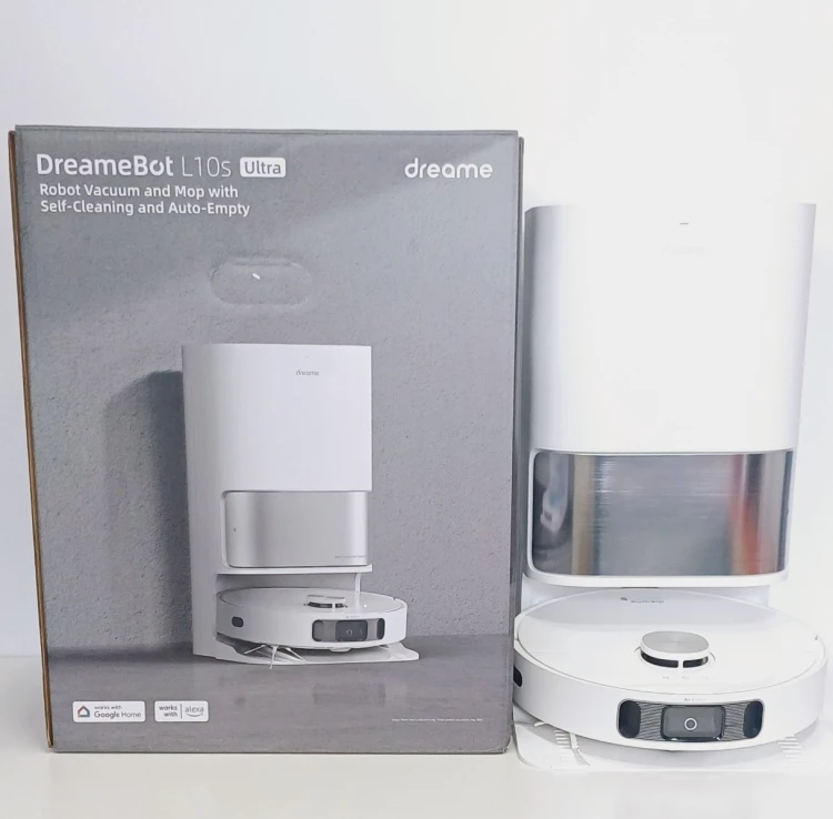 Dreame L10s Ultra biało-srebrny, robot sprzątający RLS6LADC, inteligentny robot sprzątający Dreame, automatyczny odkurzacz RLS6LADC